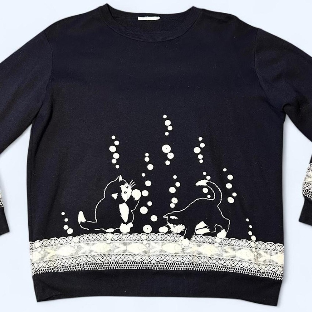 Grunge Black Graphic Cat Sweater!